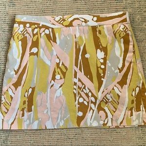 J Crew Mini Skirt Abstract Painterly Print Size 6